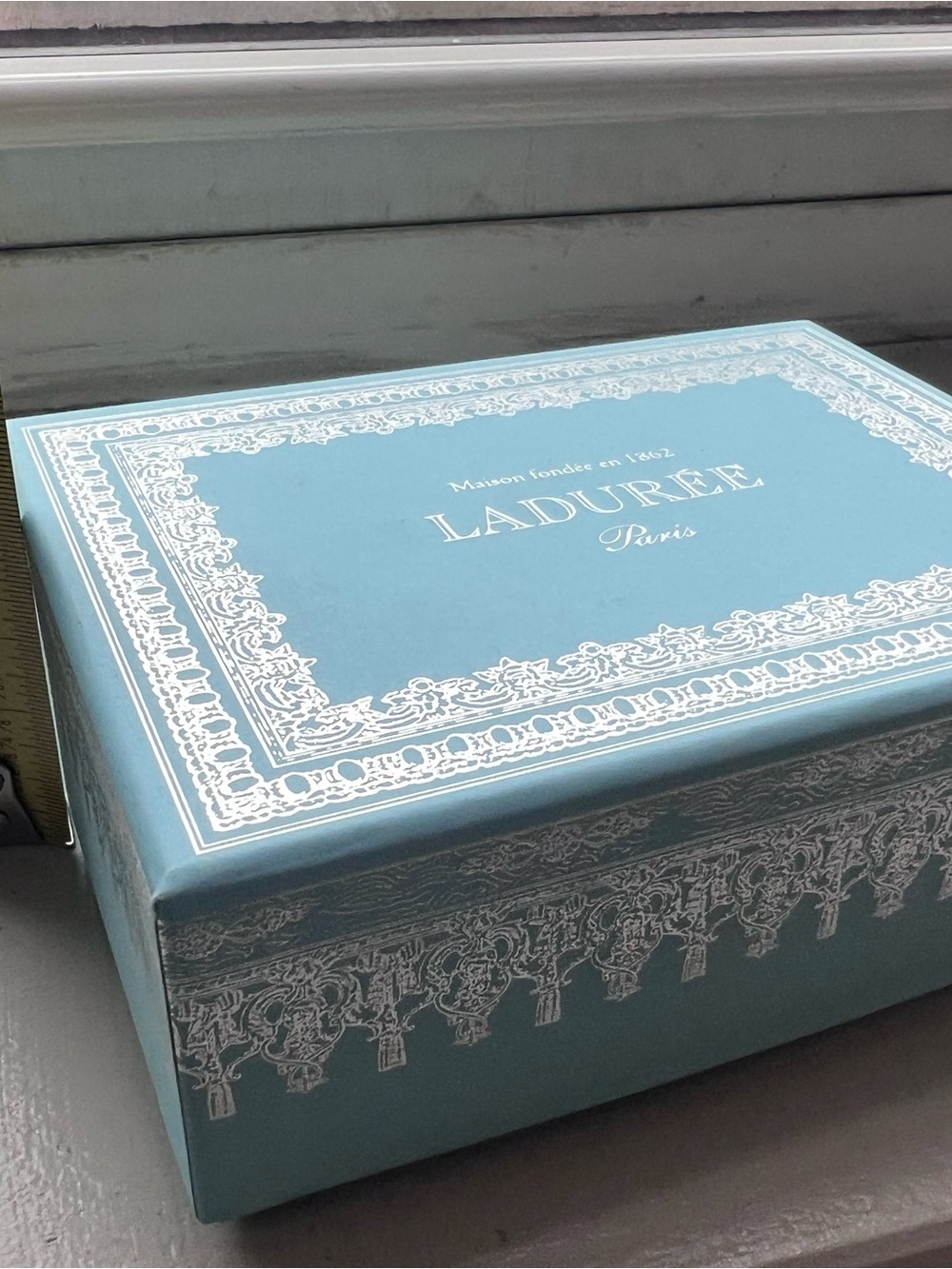 Blue Laduree Paris Decorative Box with Silver Accents
